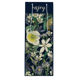 Sacola Para Vinho Personalização Botânica de Vintage Floral à Meia-N