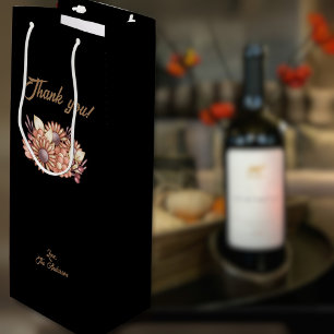 Sacola Para Vinho Personalizado Boho Obrigado!