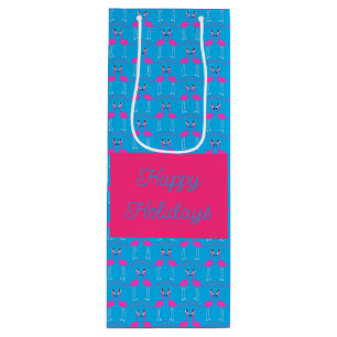 Sacola Para Vinho Personalizado Flamingos Flamingo Belles de Natal