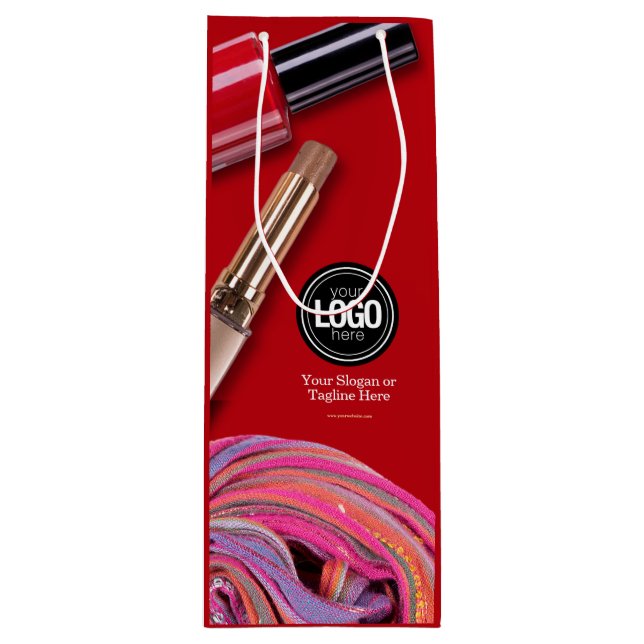 Sacola Para Vinho Personalizar Negócios | Empresa de Maquiagem Moder (Frente)