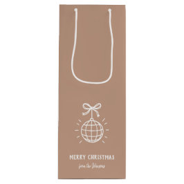 Sacola Para Vinho Personalized Family Name Merry Christmas