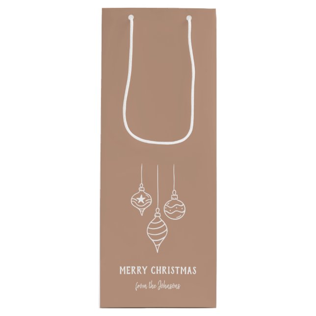Sacola Para Vinho Personalized Family Name Merry Christmas Bauble (Frente)