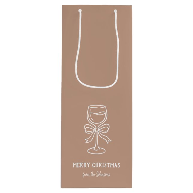 Sacola Para Vinho Personalized Family Name Merry Christmas Drink (Frente)