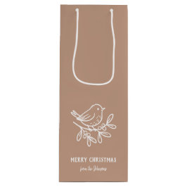 Sacola Para Vinho Personalized Family Name Merry Christmas Robin