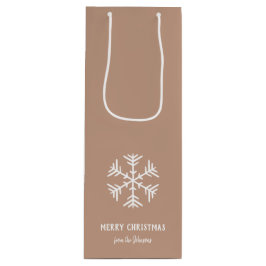 Sacola Para Vinho Personalized Family Name Merry Christmas Snowflake