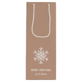 Sacola Para Vinho Personalized Family Name Merry Christmas Snowflake