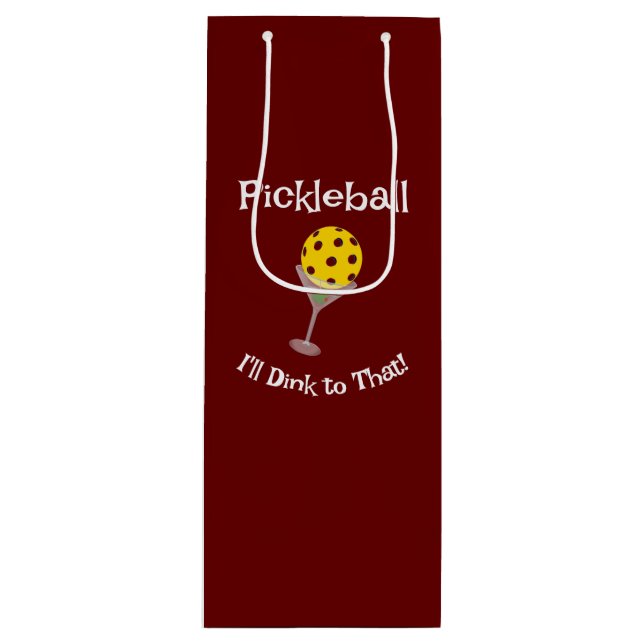 Sacola Para Vinho Pickleball, eu danço isso! Vidro do T-Shirt (Frente)