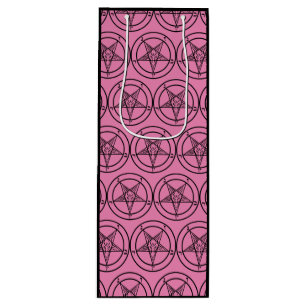 Sacola Para Vinho Pink Baphomet Pentagram Satânico