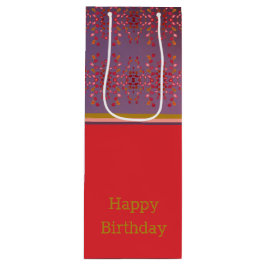 Sacola Para Vinho Pink e Dourado De Ameixa