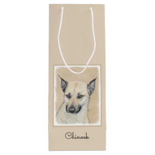 Sacola Para Vinho Pintura Chinook (Orelhas Apontadas) - Arte Canina 