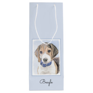 Sacola Para Vinho Pintura de Beagle - Arte de Cachorro Original Boni