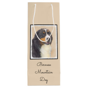 Sacola Para Vinho Pintura de Cachorro de Montanha Bernese - Arte Ori