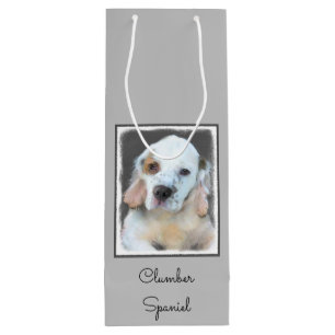 Sacola Para Vinho Pintura de Espanhol Clumber - Arte de Cachorro Ori