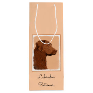 Sacola Para Vinho Pintura de Labrador Retriever (Chocolate) - Arte C
