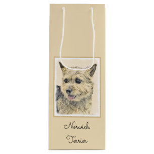 Sacola Para Vinho Pintura de Terrier Norwich - Arte de Cachorro Orig