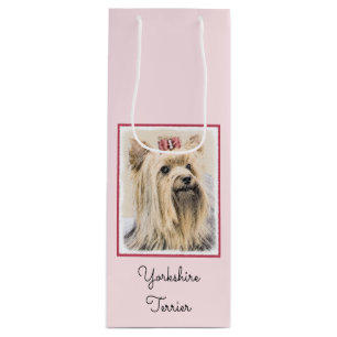 Sacola Para Vinho Pintura de Yorkshire Terrier - Arte de Cachorro Or