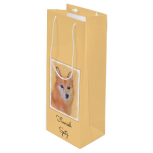 Sacola Para Vinho Pintura em Spitz Finlandês - Arte Cachorosa Origin