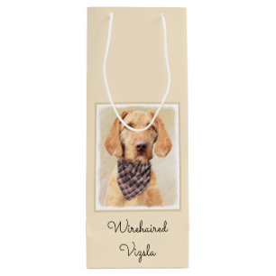 Sacola Para Vinho Pintura em Vizsla, por Wirehaired - Arte Cão Orig