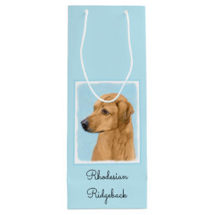 Sacola Para Vinho Pintura Ridgeback da Rodésia - Arte Cachorra Origi