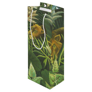 Sacola Para Vinho Pintura Tropical do Leão da Selva Rousseau