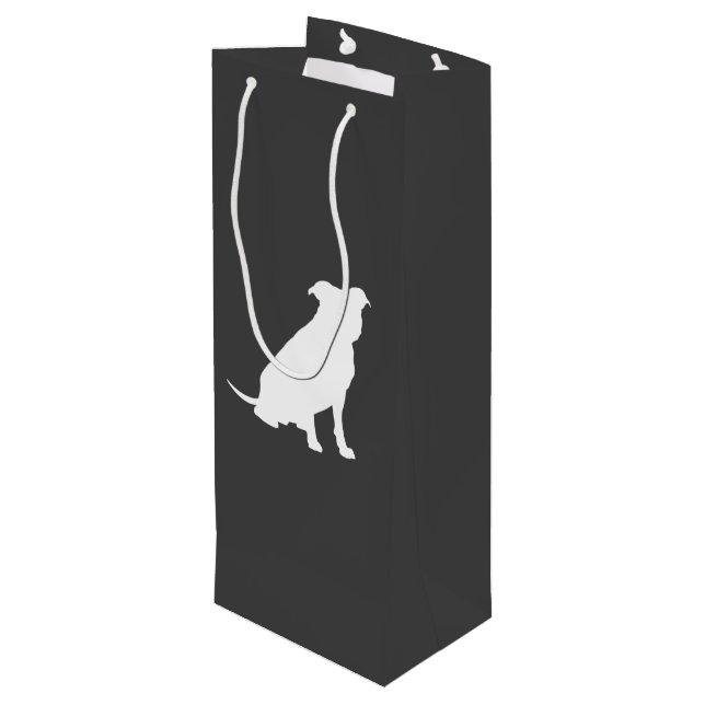 Sacola Para Vinho Pit Bull Cachorro Bebê Pitbull Chá Sexo Neutro (Verso inclinado)