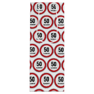 Sacola Para Vinho Placa de limite de velocidade de ANIVERSÁRIO DE 50