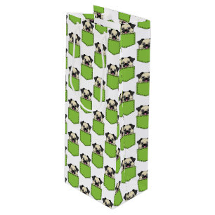 Sacola Para Vinho Pocket Pet Dog Patterno
