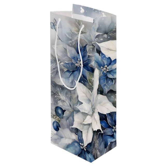 Sacola Para Vinho Poinsettias (Verso inclinado)