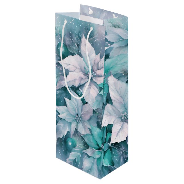 Sacola Para Vinho Poinsettias (Verso inclinado)