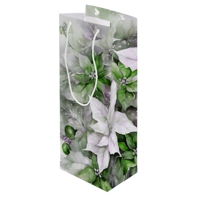 Sacola Para Vinho Poinsettias (Verso inclinado)
