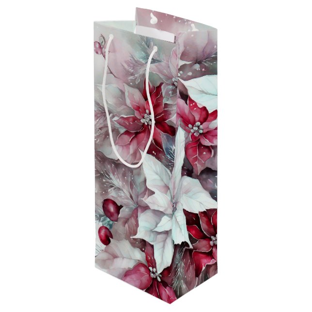 Sacola Para Vinho Poinsettias (Verso inclinado)