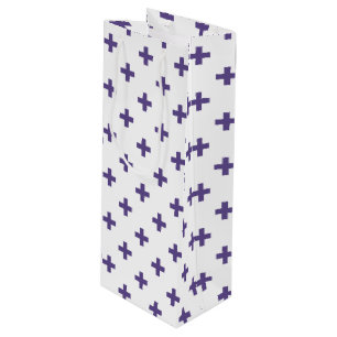 Sacola Para Vinho Polka ultravioleta cruza em branco