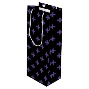 Sacola Para Vinho Polka ultravioleta cruza em preto