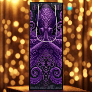 Sacola Para Vinho Polvo Roxo Vitoriano Steampunk Kraken