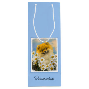Sacola Para Vinho Pomerânia em Pintura de Dísias - Arte de Cachorro 
