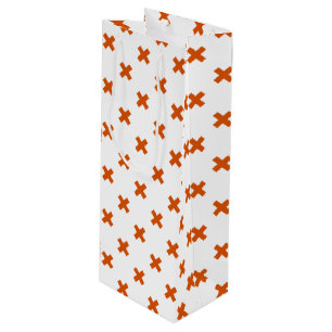 Sacola Para Vinho Pontos de cruz laranja em branco