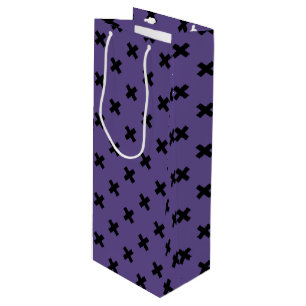 Sacola Para Vinho Pontos de cruz pretos no ultravioleta