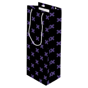 Sacola Para Vinho Pontos de cruz ultravioleta em preto
