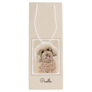 Sacola Para Vinho Poodle Miniature Toy Apricot Cream Brown Dog Art