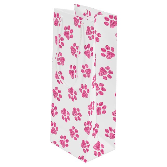 Sacola Para Vinho Porcas, Patas-Cães, Patas-Rosa (Verso inclinado)