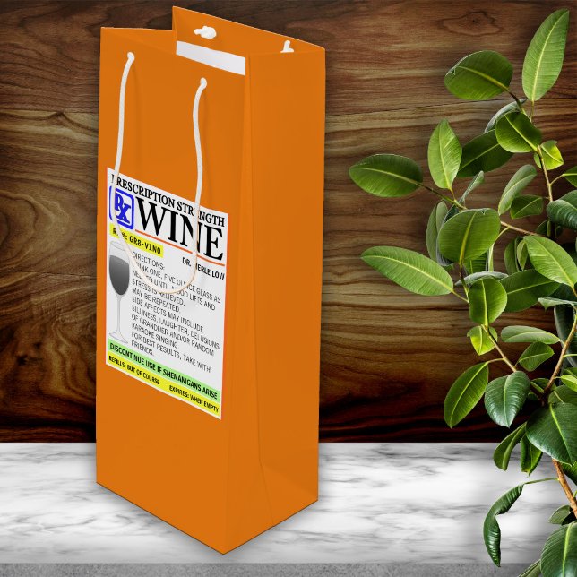 Sacola Para Vinho Prescrição Engraçada (Criador carregado)