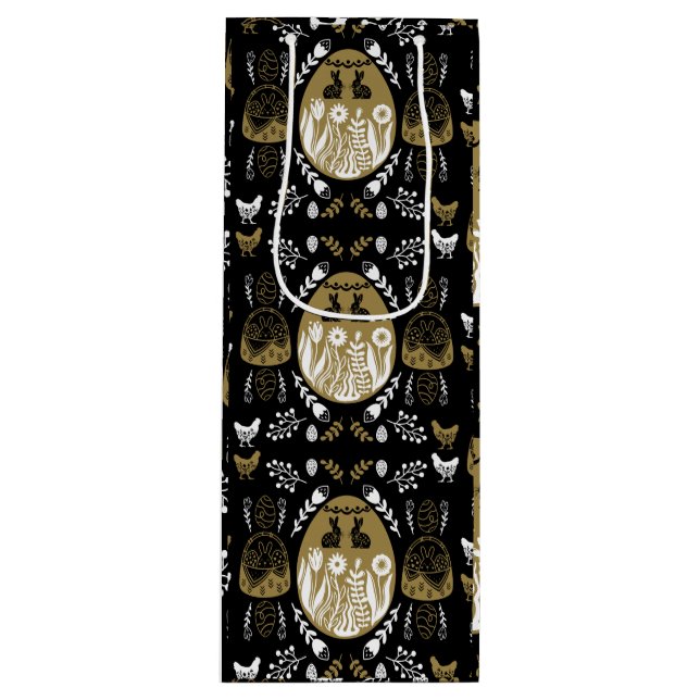 Sacola Para Vinho Presente de Feriado de páscoa de Abril (Frente)