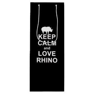 Sacola Para Vinho Presente De Rino Lover Mantenha Calma E Amor Rino
