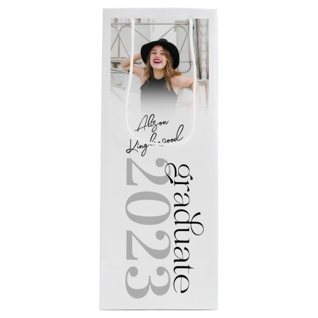 Sacola Para Vinho Presente para graduação moderna e elegante (Frente)