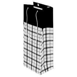 Sacola Para Vinho Preto, branco, Xadrez, clássico, chique, moderno, 