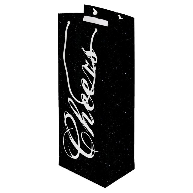 Sacola Para Vinho Preto e Branco (Verso inclinado)
