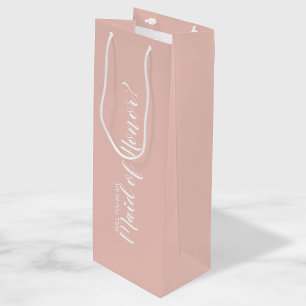 Sacola Para Vinho Proposta de Madrinha de casamento Moderna