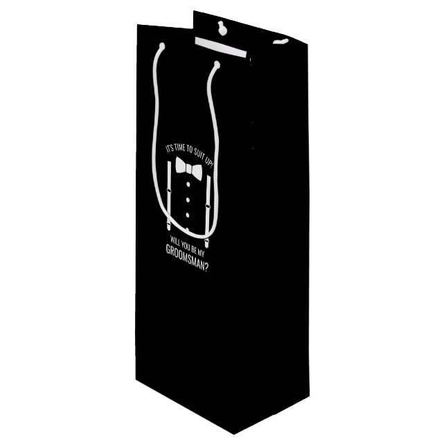 Sacola Para Vinho Proposta de Padrinho de casamento de Arco de Casam (Frente inclinada)