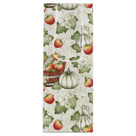 SACOLA PARA VINHO PUMPKINS DO OUTONO BRANCO DE LARANJA