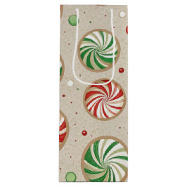 SACOLA PARA VINHO RED & GREEN CHRISTMAS MINT CANDIES